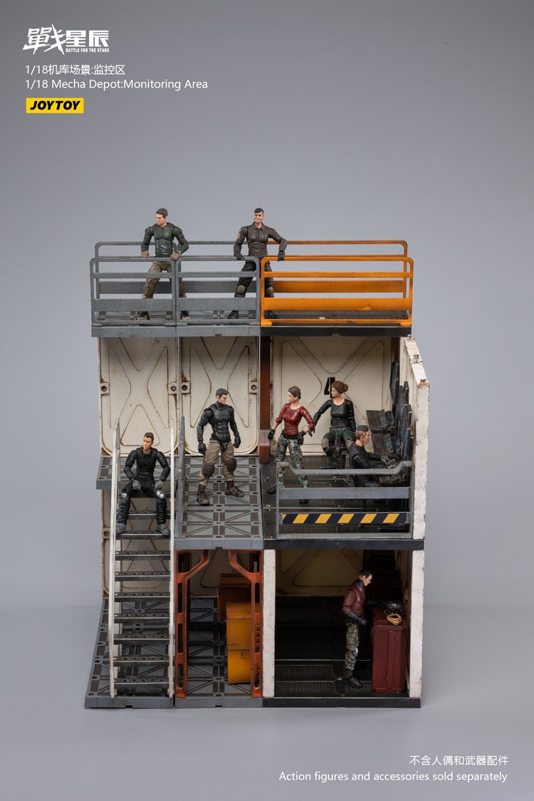 JoyToy Action Figure 23cm Scale 1/18 Battle for the Stars Mecha Depot Monitoring Area Diorama Model Miniature
