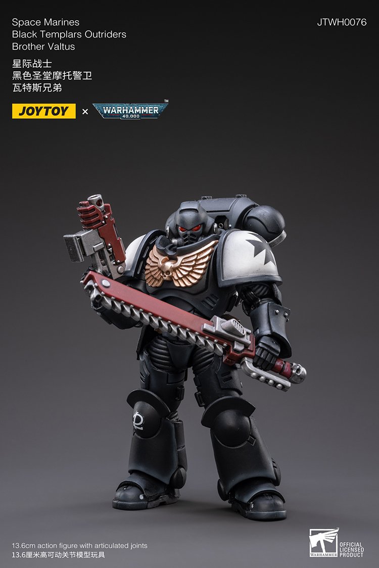 JoyToy Action Figure Warhammer 40K Space Marines Black Templars Outrider Valtus