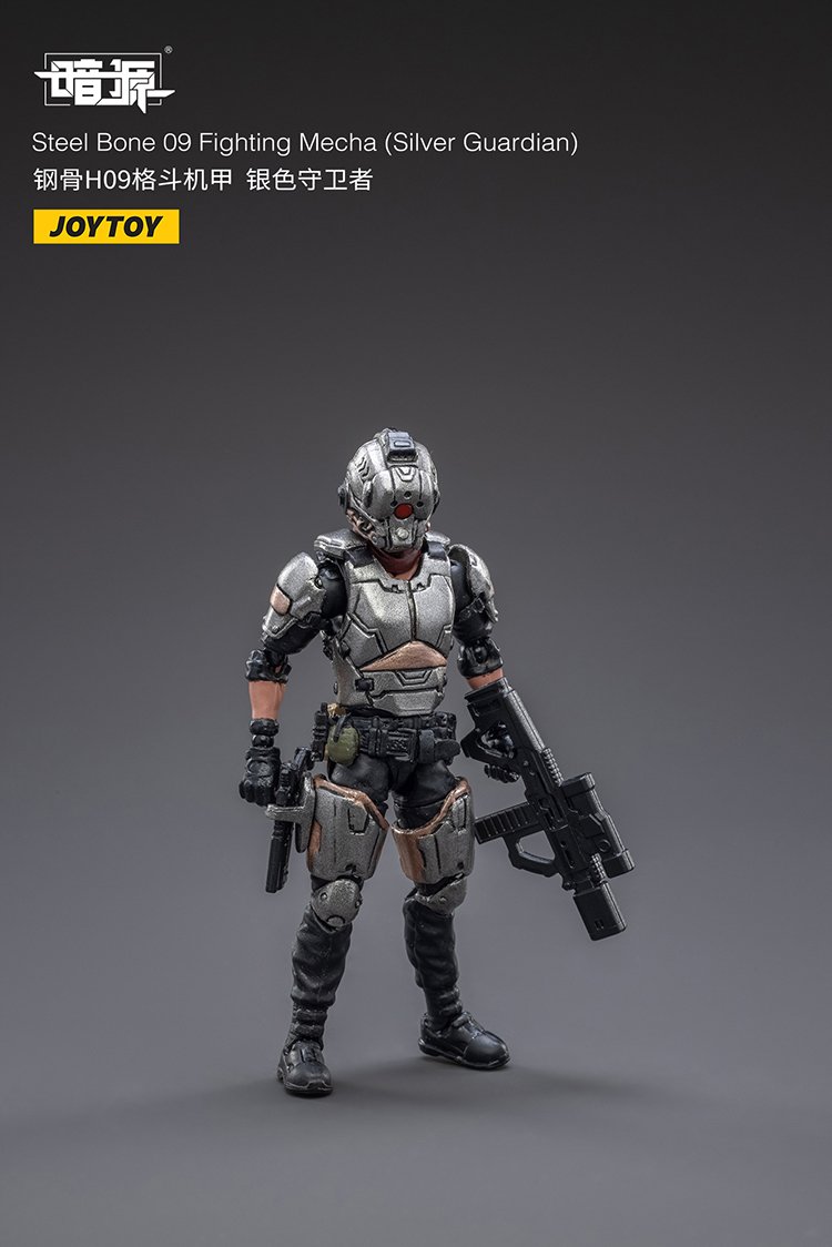 JoyToy Action Figure Dark Source Steelbone Fighting Mecha 09 Silver Gaurdian