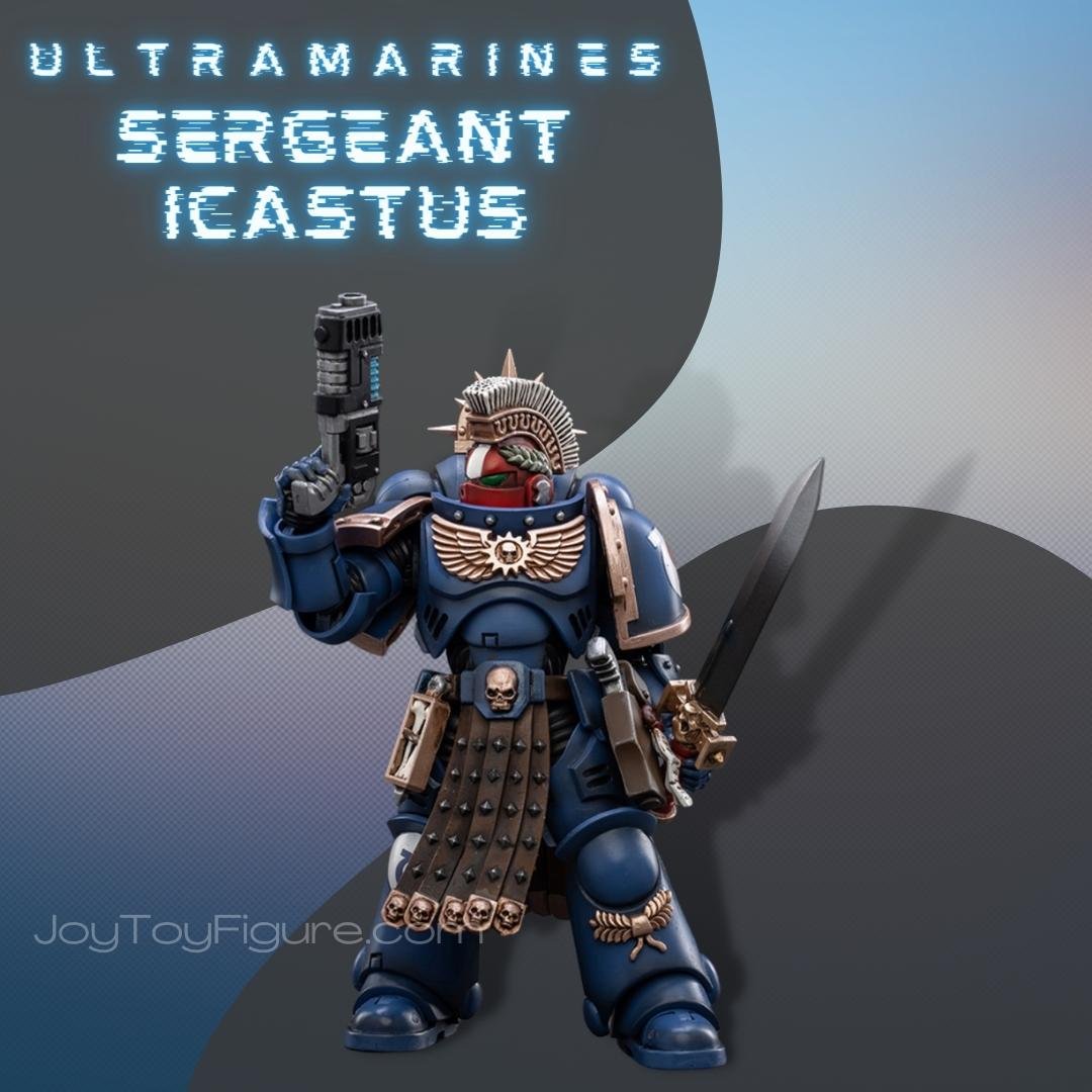 JoyToy Action Figure Warhammer 40K Ultramarines Primaris Veteran Sergeant Icastus