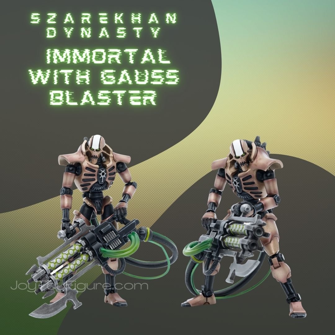 JoyToy Action Figure Warhammer 40K Necrons Szarekhan Dynasty lmmortal with Gauss Blaster