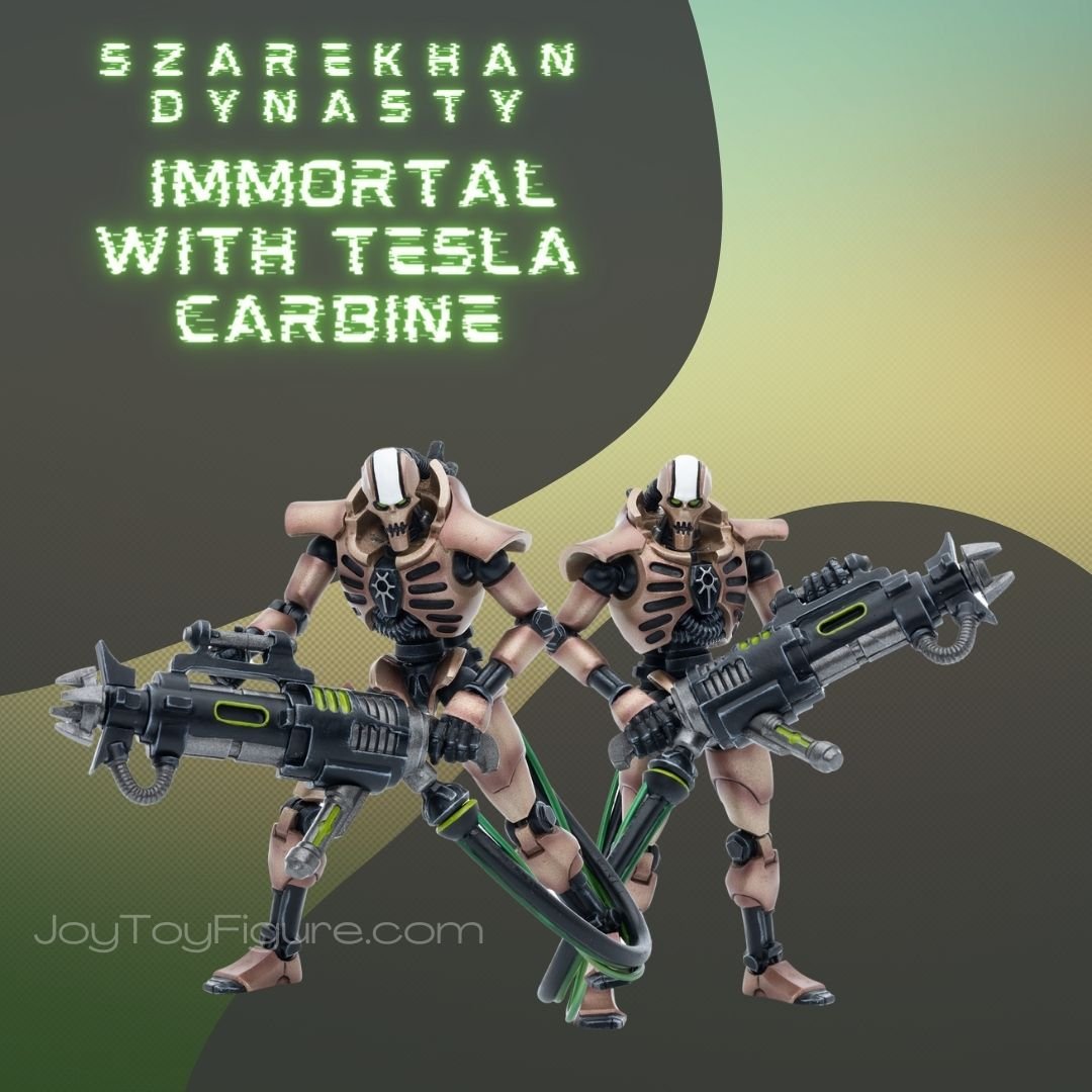 JoyToy Action Figure Warhammer 40K Necrons Szarekhan Dynasty lmmortal with Tesla Carbine