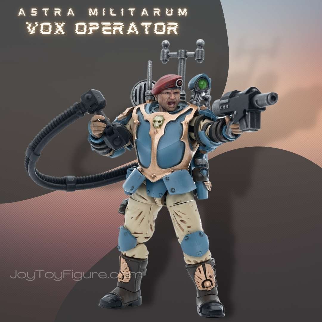 JoyToy Action Figure Warhammer 40K Astra Militarum Tempestus Scions Command Squad 55th Kappic Eagles Vox Operator - Joytoy Figure