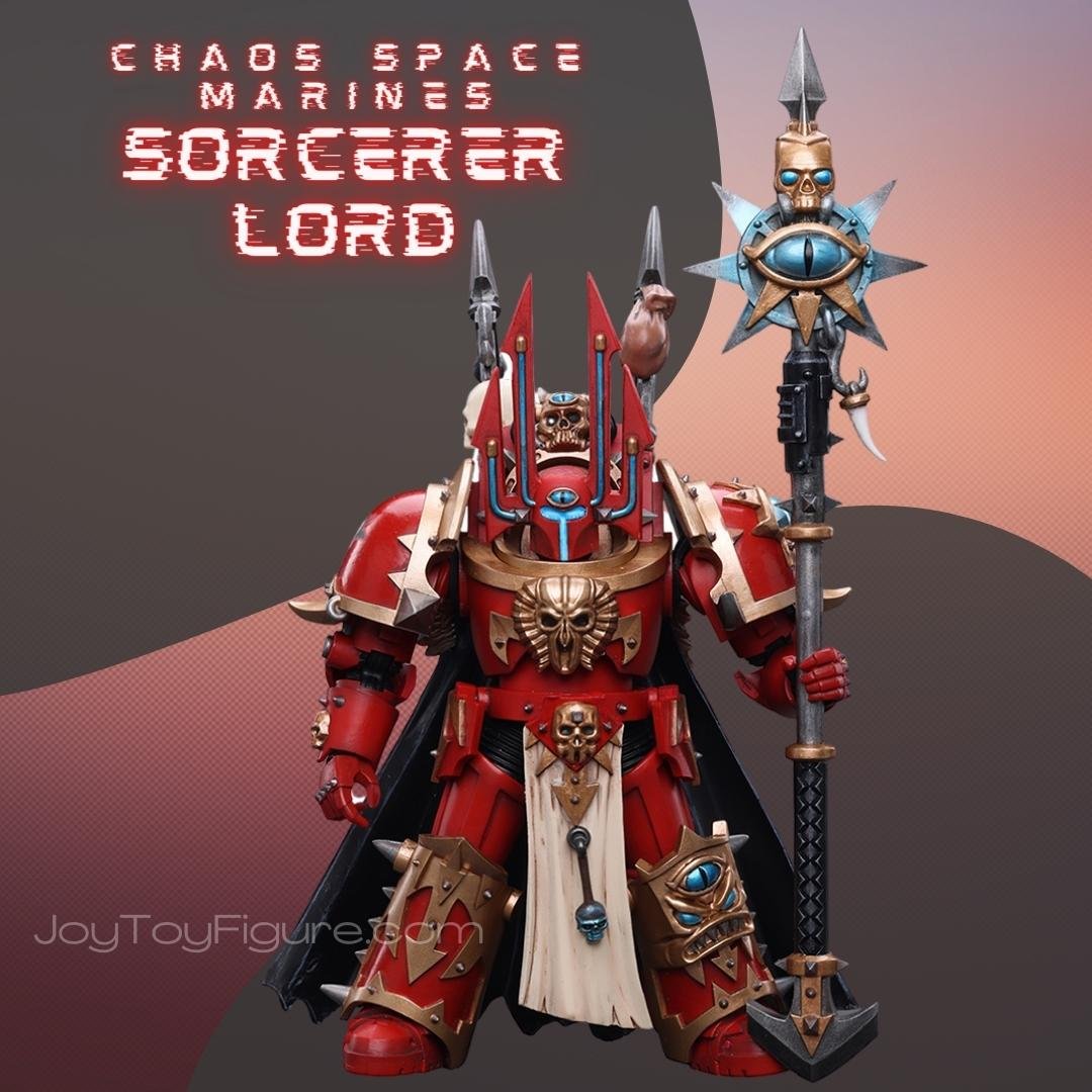 Chaos Space Marines Crimson Slaughter Sorcerer Lord in Terminator Armour - Joytoy Figure