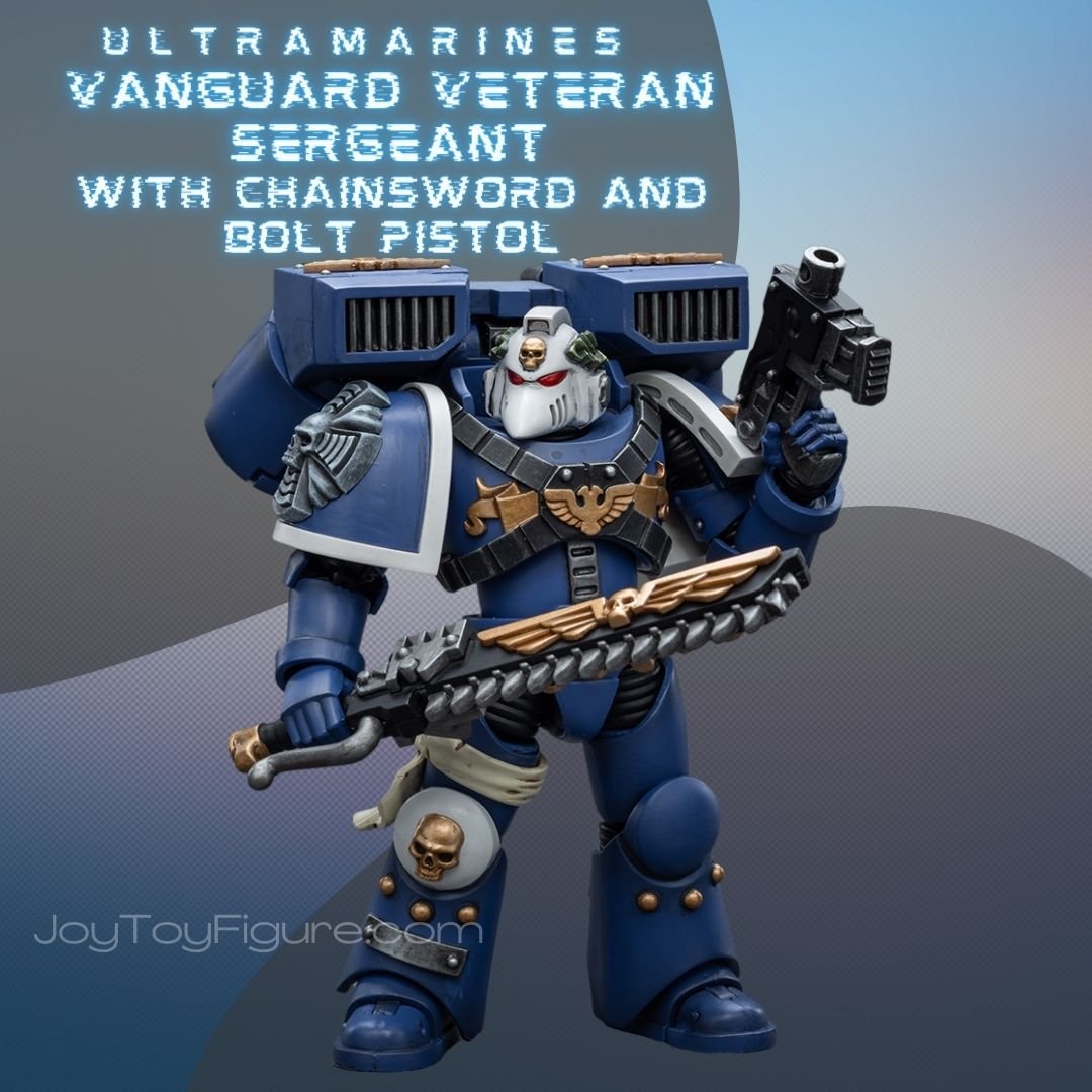 JT8025 Vanguard Veteran Sergeant with Chainsword and Bolt Pistol - Joytoy Figure
