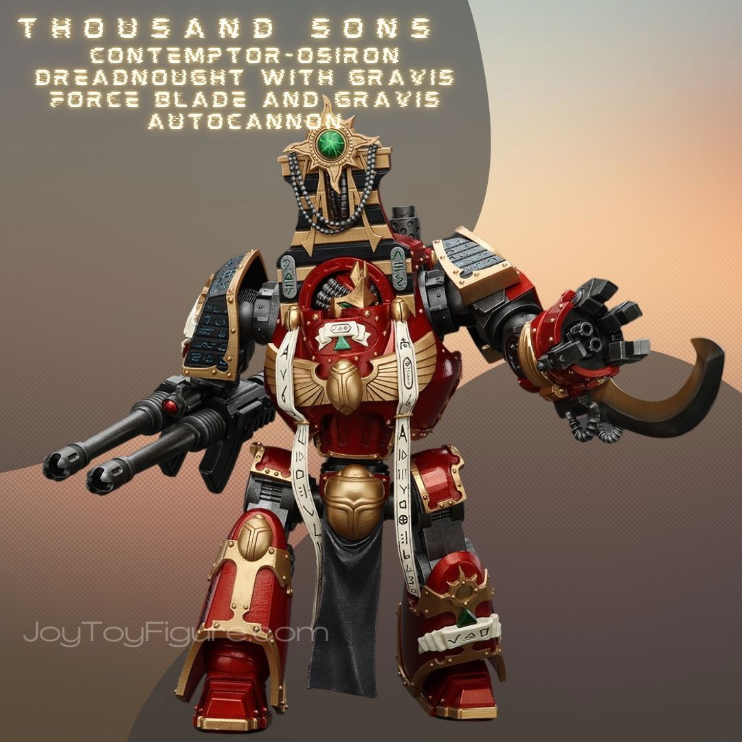 JOYTOY WH40K Thousand Sons Contemptor Osiron Dreadnought With Gravis Force Blade And Gravis Autocannon - Joytoy Figure