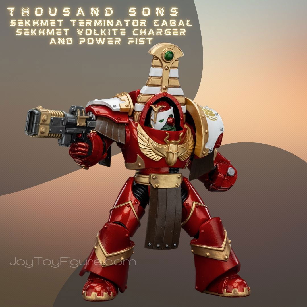 JOYTOY WH40K Thousand Sons Sekhmet Terminator Cabal Sekhmet Volkite Charger And Power Fist - Joytoy Figure