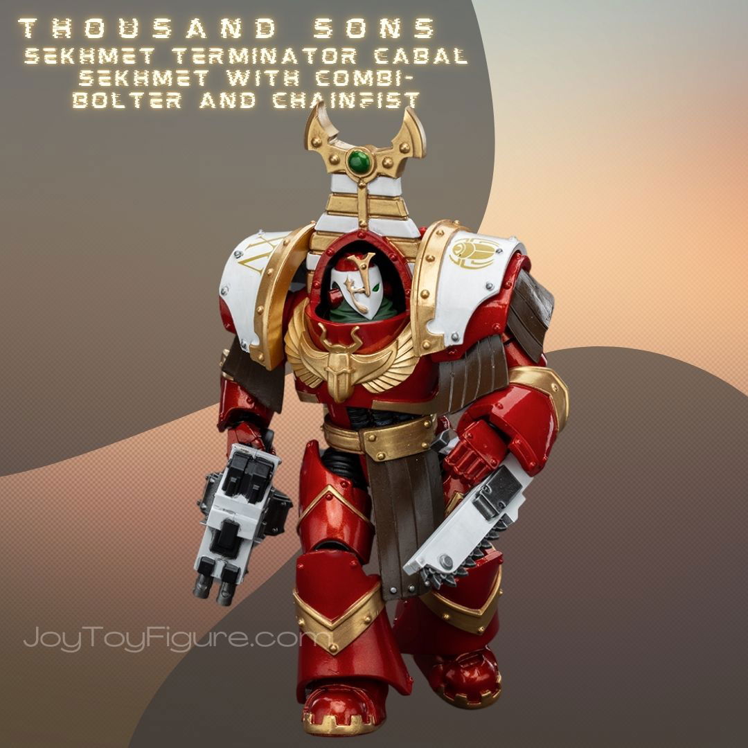 JOYTOY WH40K Thousand Sons Sekhmet Terminator Cabal Sekhmet With Combi Bolter And Chainfist - Joytoy Figure