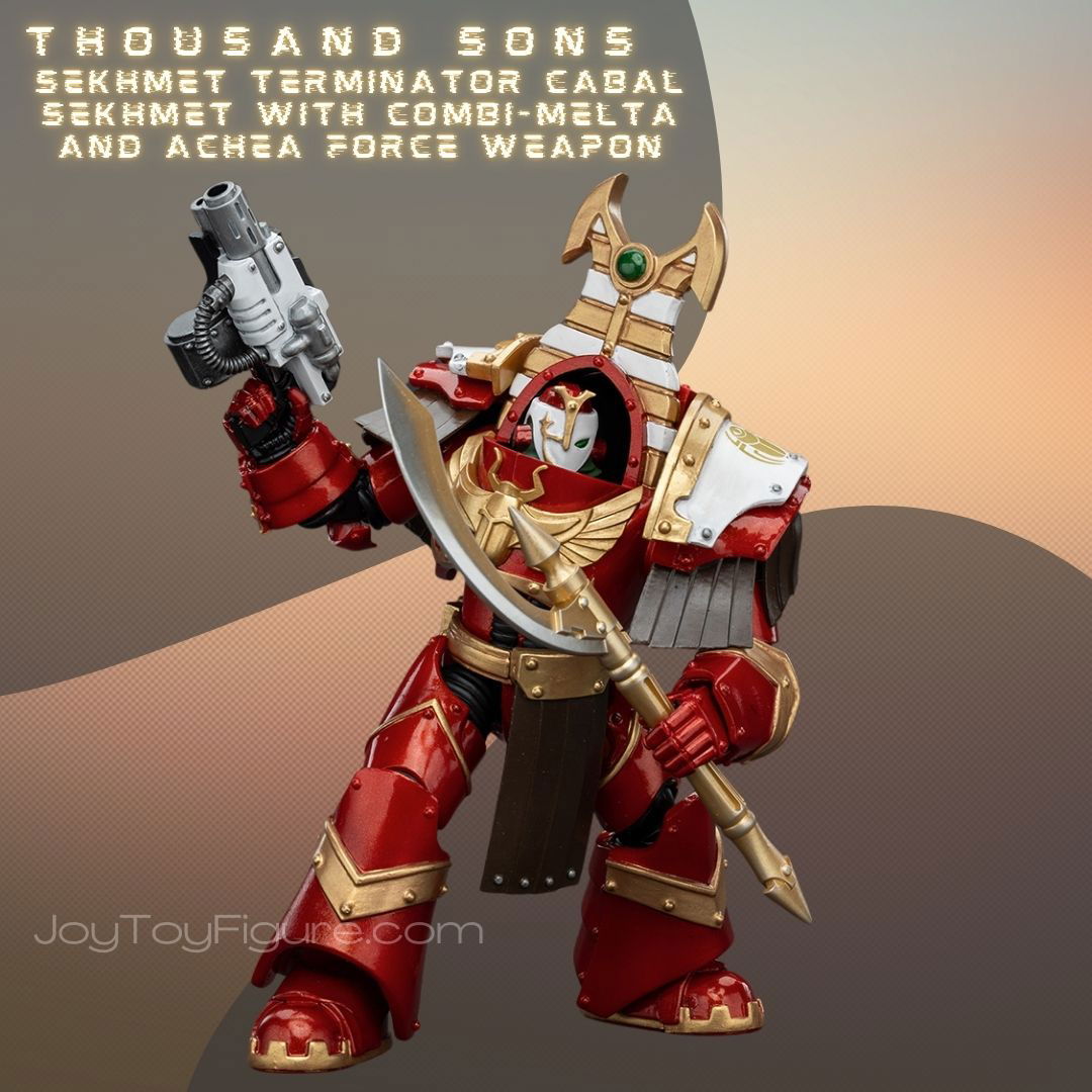 JOYTOY WH40K Thousand Sons Sekhmet Terminator Cabal Sekhmet With Combi Melta And Achea Force Weapon 1 - Joytoy Figure